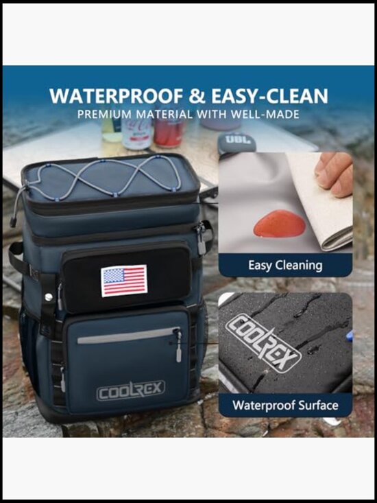 Large Insulated Backpack Cooler 36 Can Capacity Leakproof Waterproof Travel main image 6